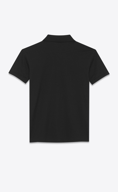 Y Blazon Poloshirt aus schwarzem Baumwollpiqué